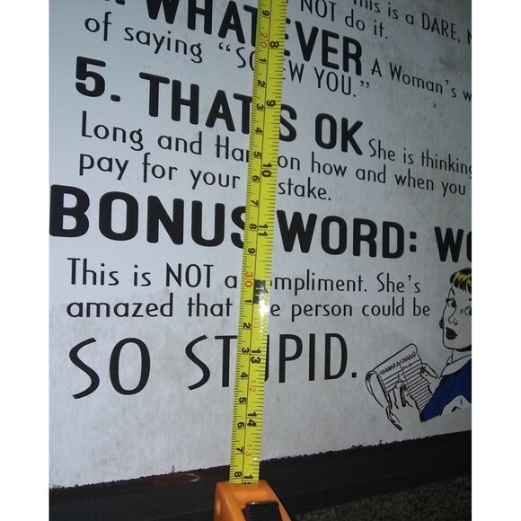 Deadly Terms Used By A Woman Tin Metal Sign Man Cave Garage Humor Decor 12"x15" - Picture 3 of 4